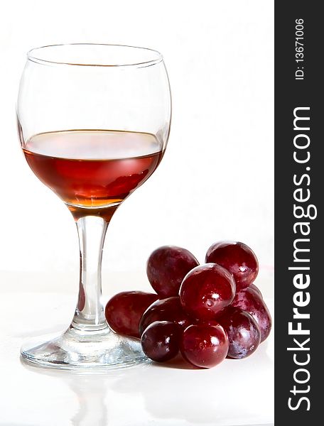 Red wine glass isolated on a white background