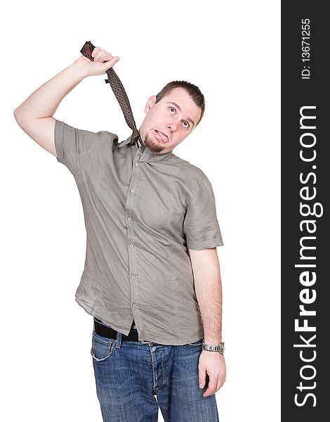 Young adult man over white background. Young adult man over white background
