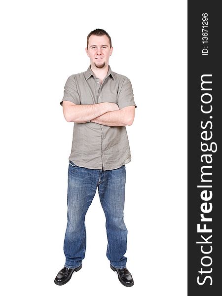 Young adult man over white background. Young adult man over white background