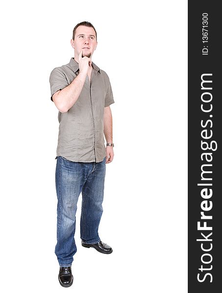 Young adult man over white background. Young adult man over white background