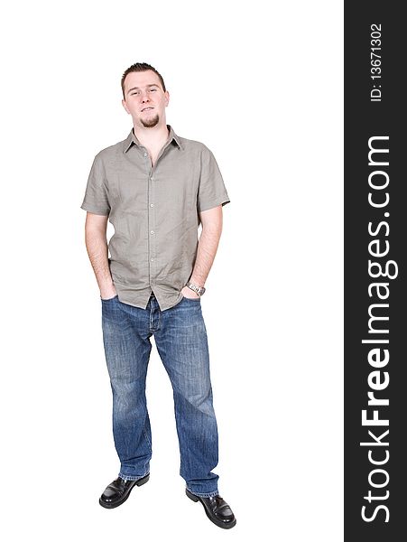 Young adult man over white background. Young adult man over white background
