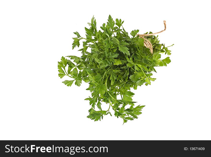 Organic Italian parsley isolated on white. Organic Italian parsley isolated on white