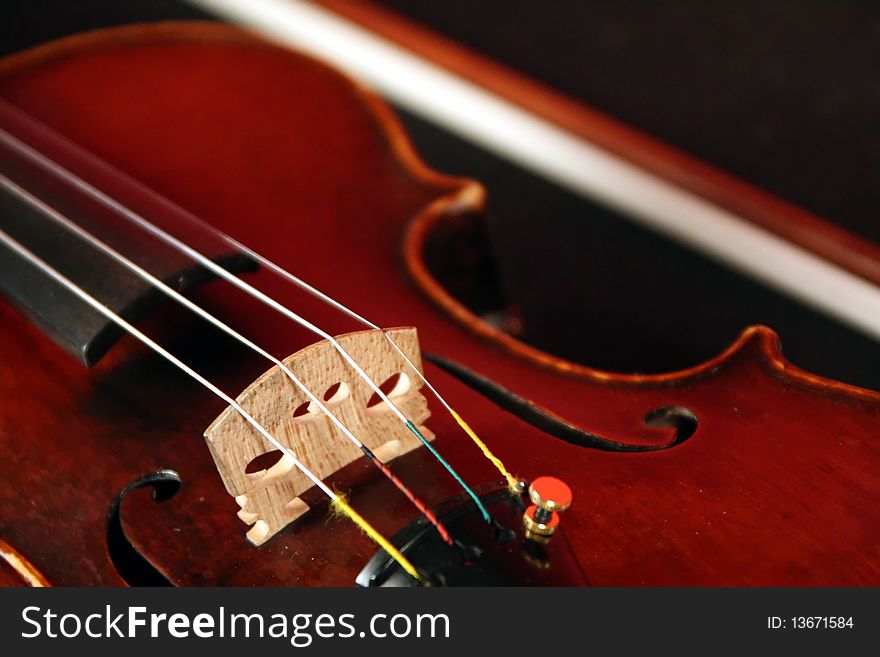 A detail of classic violin. A detail of classic violin