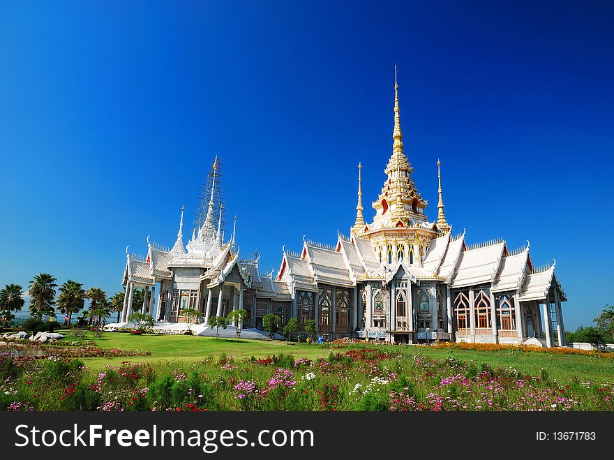 Thai Temple in the respect and LoangPorTo cathedral ,In Thailand.