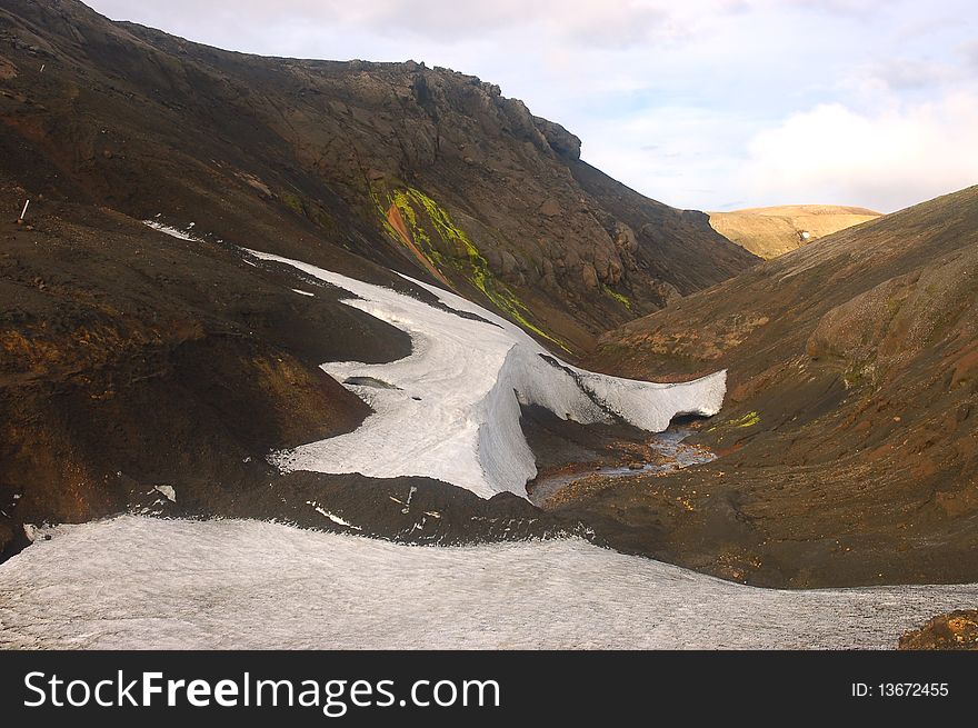 The upper part of Landmannalaugar trek in Iceland in the summer. The upper part of Landmannalaugar trek in Iceland in the summer.