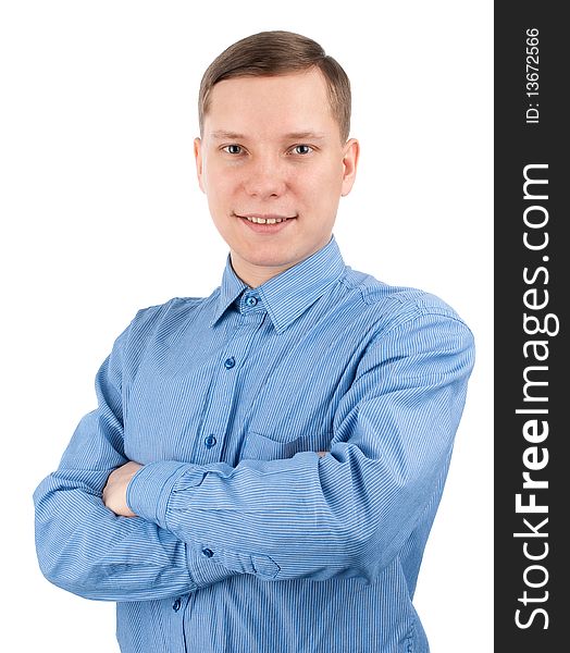 Happy smiling man. Isolated over white background