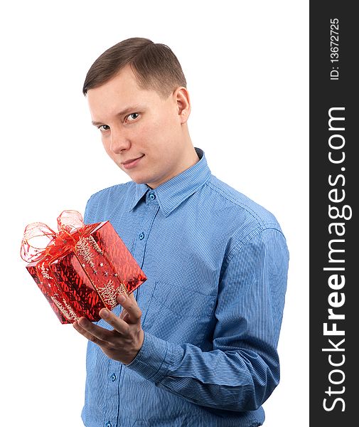 Young Man With Gift Box