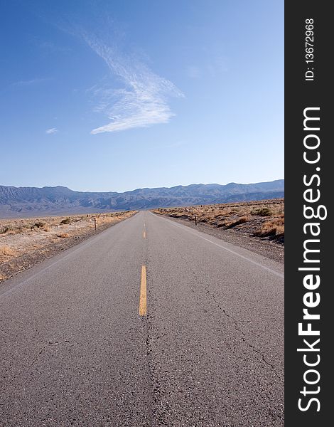 Desert road in the southwestern United States