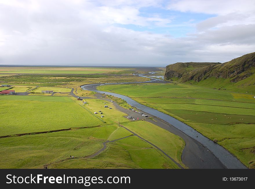 Skogarfoss Plain, Iceland.