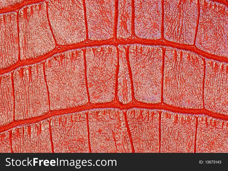 Red Patterned Leather