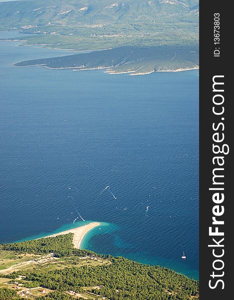 Spectacular view from Vidova Gora Golden Cape -Brac island, Croatia. Spectacular view from Vidova Gora Golden Cape -Brac island, Croatia