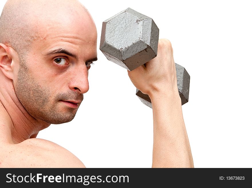 Muscular body builder man