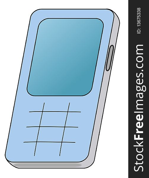 An illustration of the mobile phone. An illustration of the mobile phone