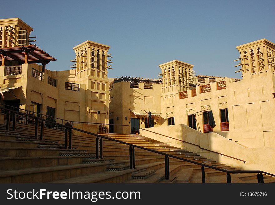Traditional Arabic style inspired  theater and Grand Stairs. Traditional Arabic style inspired  theater and Grand Stairs