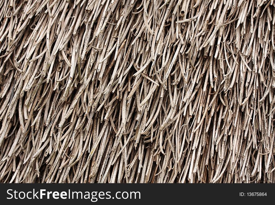 Close-up image of thatched dry grass