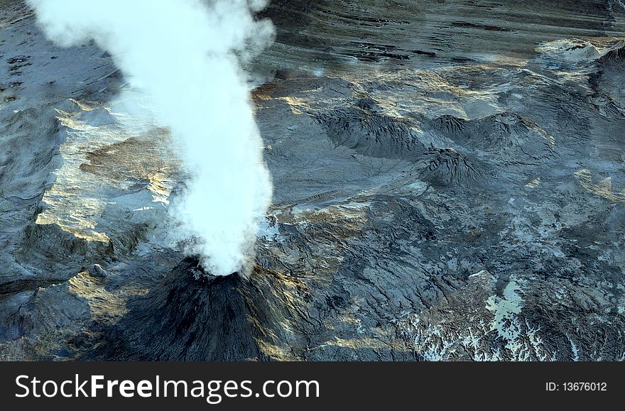 Young volcano finally being born. Young volcano finally being born