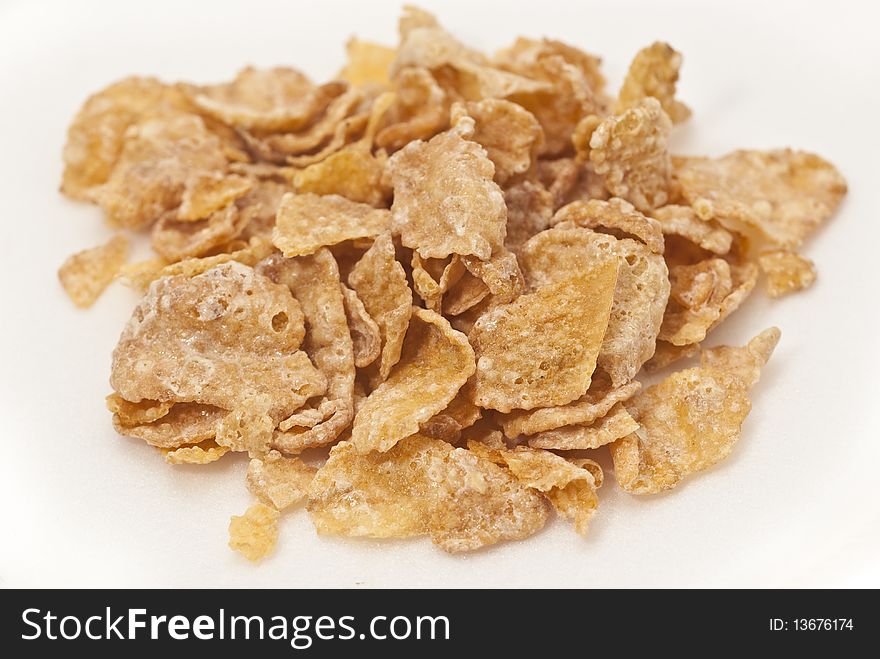 Detail of frosted cornflakes - an essential to breakfast