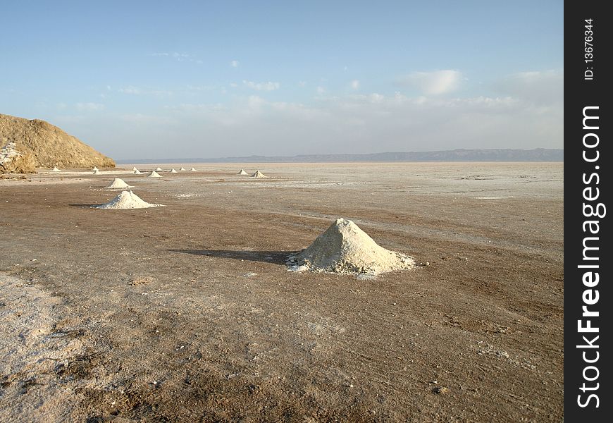Salt desert view, empty space