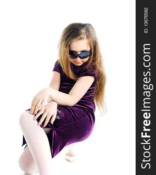 Beautiful little girl. Isolated on a white background. Beautiful little girl. Isolated on a white background