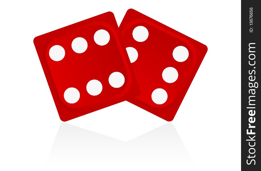 Illustration of two red dice