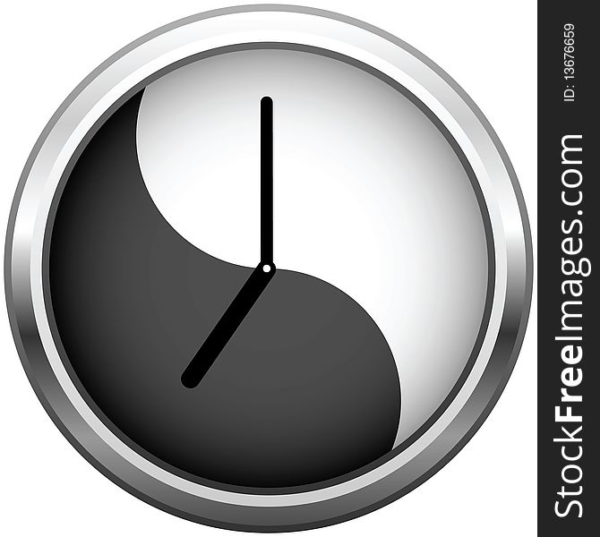 Metallic grey clock