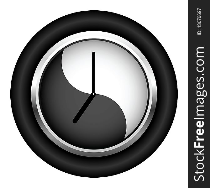 Office clock. A illustration. It is isolated on a white background.