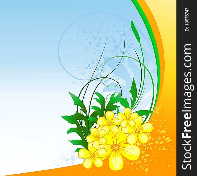 Floral background, illustration with copy spase area