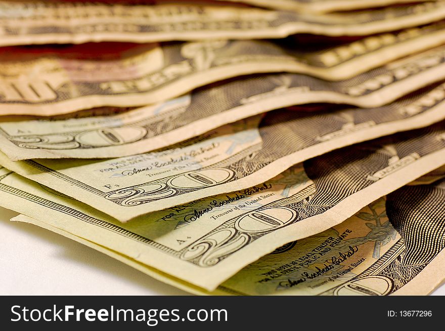 Some us dollars money on white background