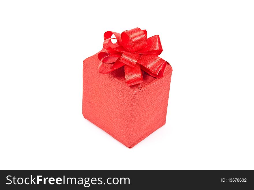 Red gift box with bow