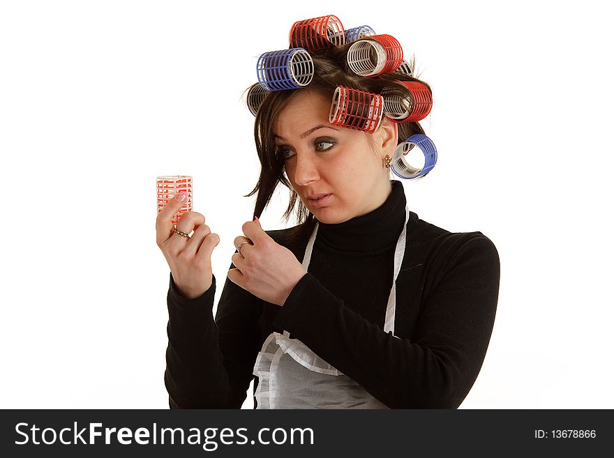 Sexy Housewife With Curlers