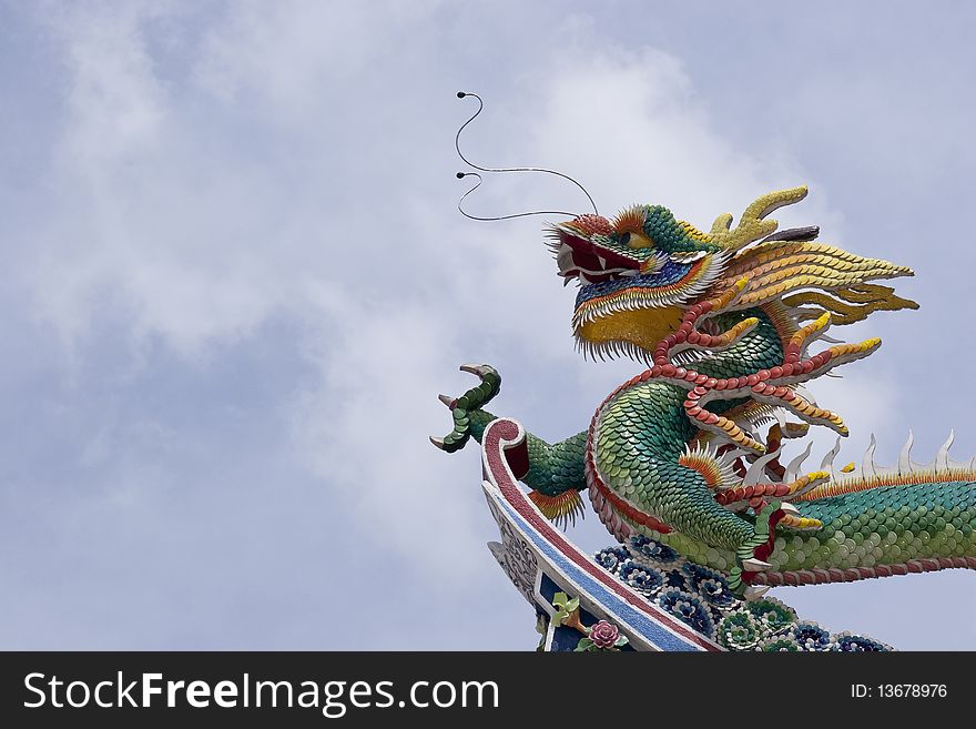 Chinese Dragon with clean blue skies