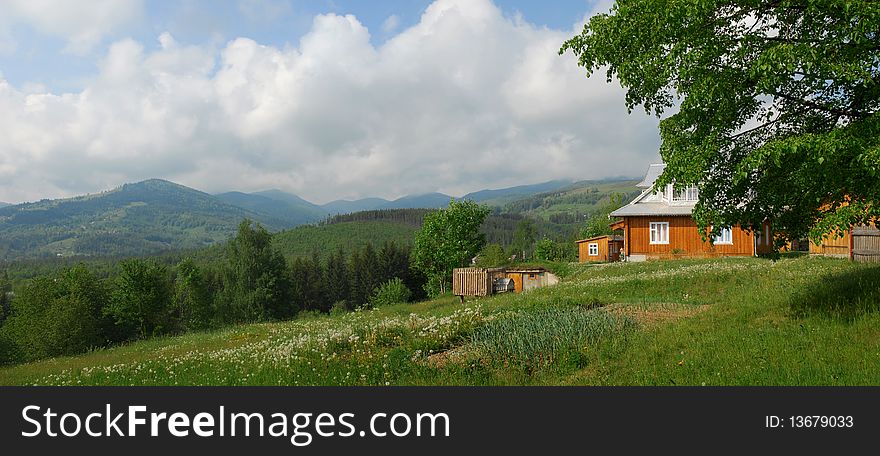 Landscapes of Ukrainian villages in the mountains of the Carpathians. Landscapes of Ukrainian villages in the mountains of the Carpathians.