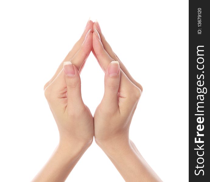 Women S Hands On Isolated A White Background