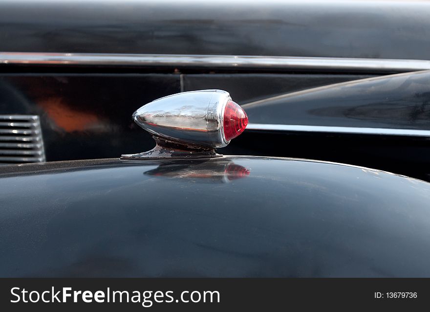 The closeup of rotary signal on old american car