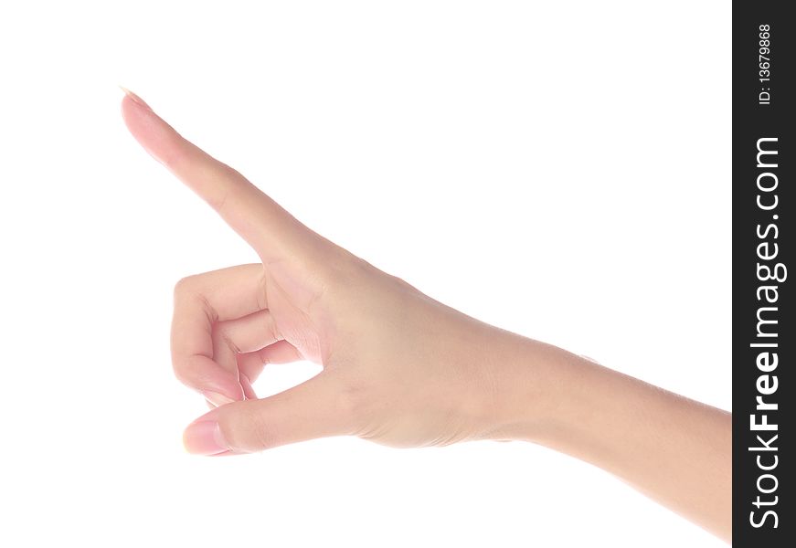 Young Women's hands on isolated a white background