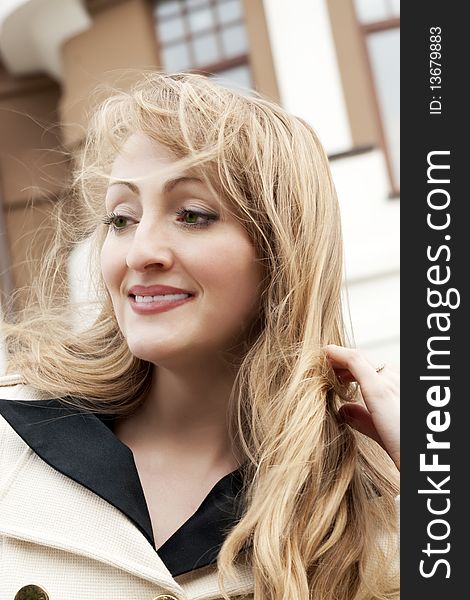 Portrait ofyoung beautiful blonde outdoor. Portrait ofyoung beautiful blonde outdoor