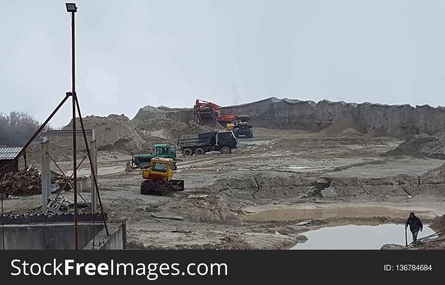 Quarry in the mountains for the extraction and processing