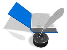 Open Book With Inkwell And Pen Stock Photography Open Book With Inkwell And Pen Stock Photography