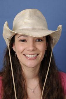 Woman In Cowboy Hat Stock Photos