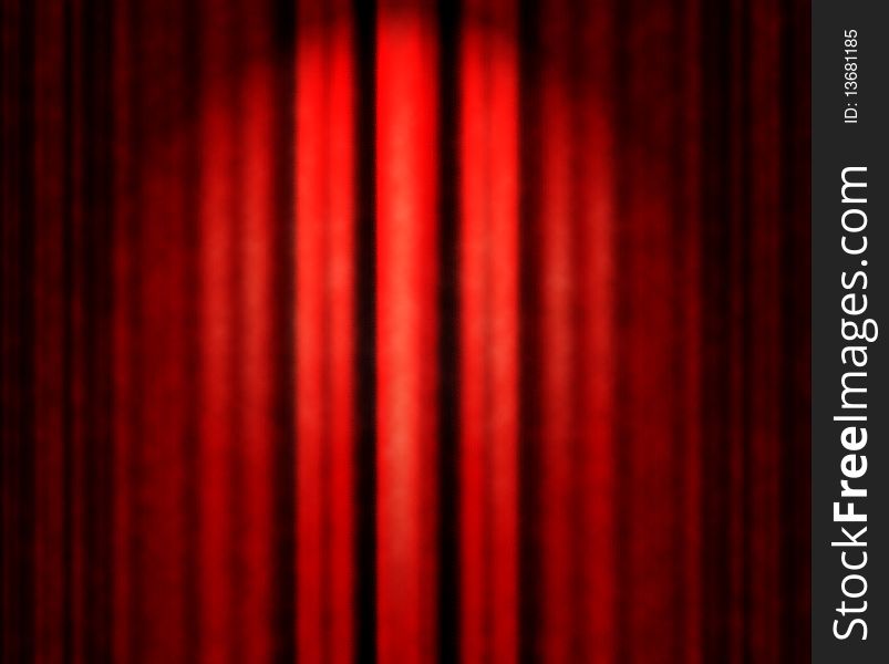 Red theater curtain with soft lighting