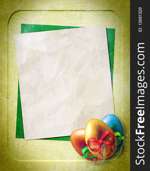 Easter card for the holiday with egg on the abstract background