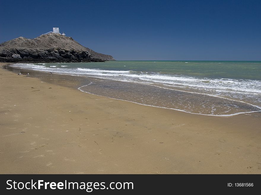 Empty beach in San Felipe, Mexico