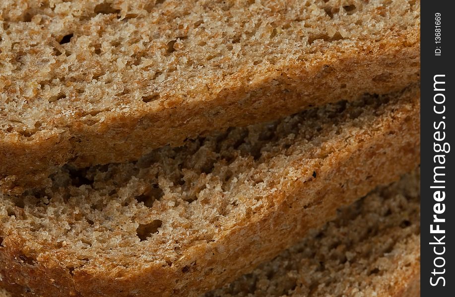 Sliced homemade brown bread with cereals