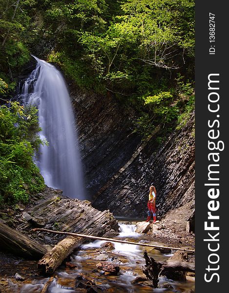 Waterfall in mountains