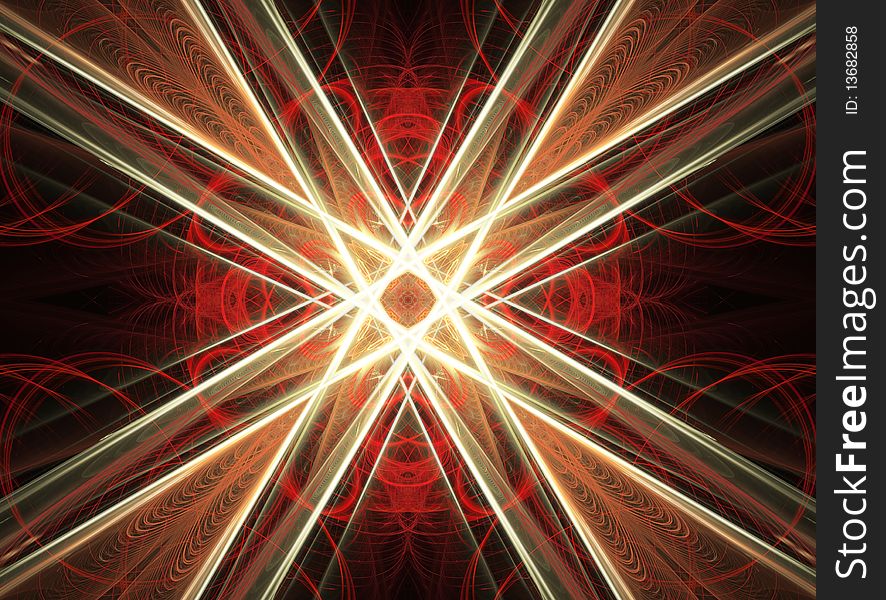 Spiritual fractal abstraction with red color. Spiritual fractal abstraction with red color