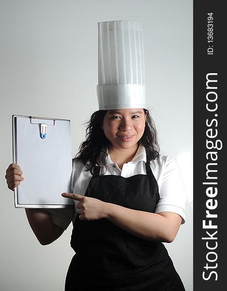 Chef showing you her checklist before cooking