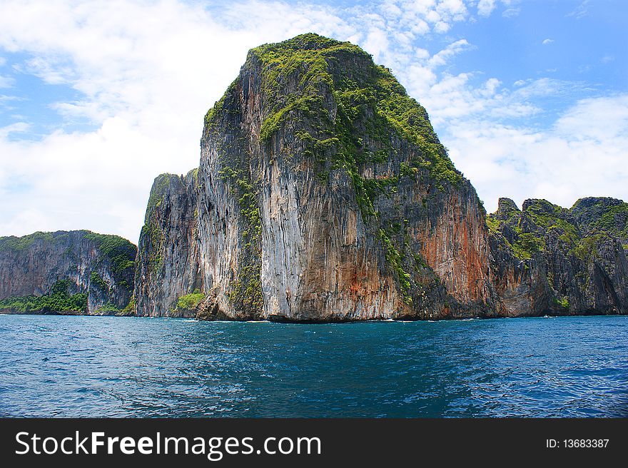 PhiPhi Island with blue sky
