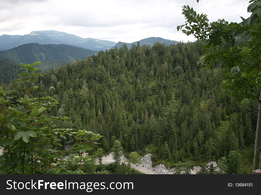 View On Road In Slovakia Mountain S