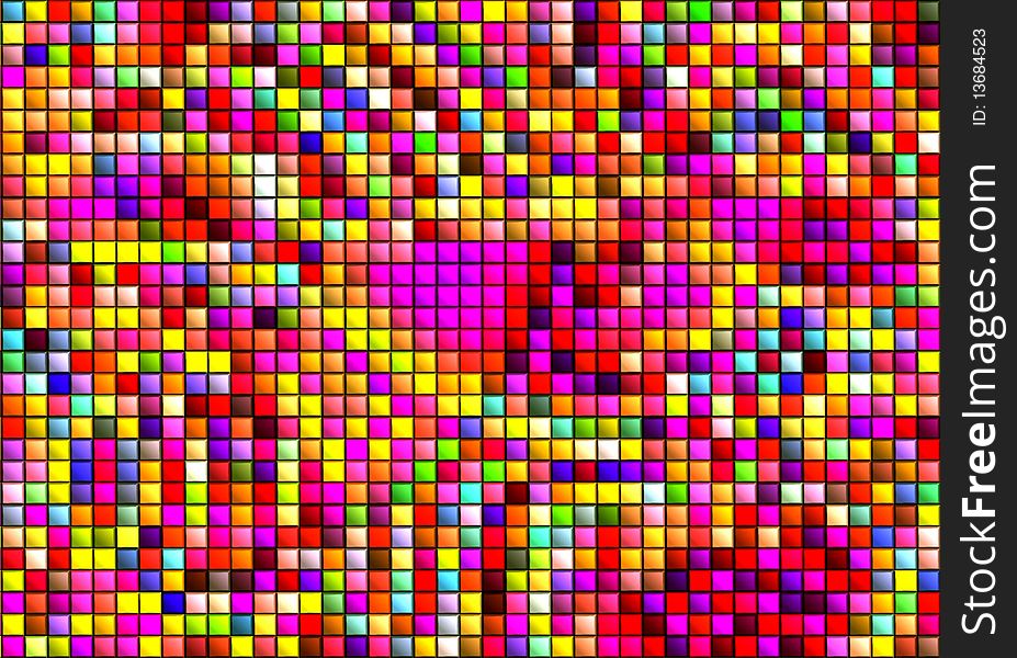 Abstract background from a varicoloured tile.Horizontal and vertical rows form the chaotic coloured pattern. Abstract background from a varicoloured tile.Horizontal and vertical rows form the chaotic coloured pattern.