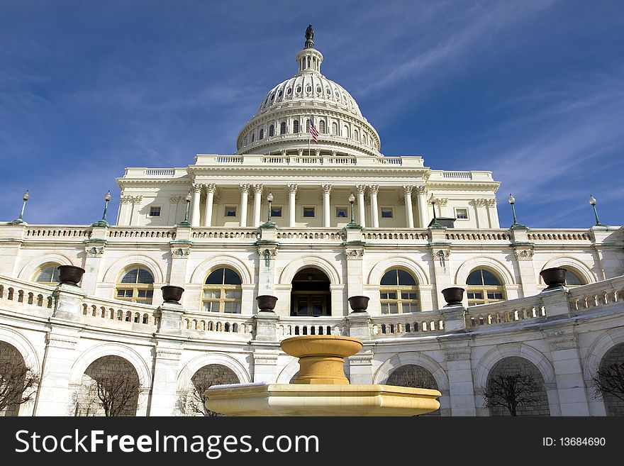 Panoramic view of The Capitol Building in Washington DC.